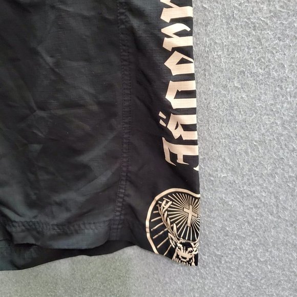 Jagermeister Men Swimwear XL Black Board‎ Shorts Logo Zip Pockets Drawstring - Picture 2 of 9